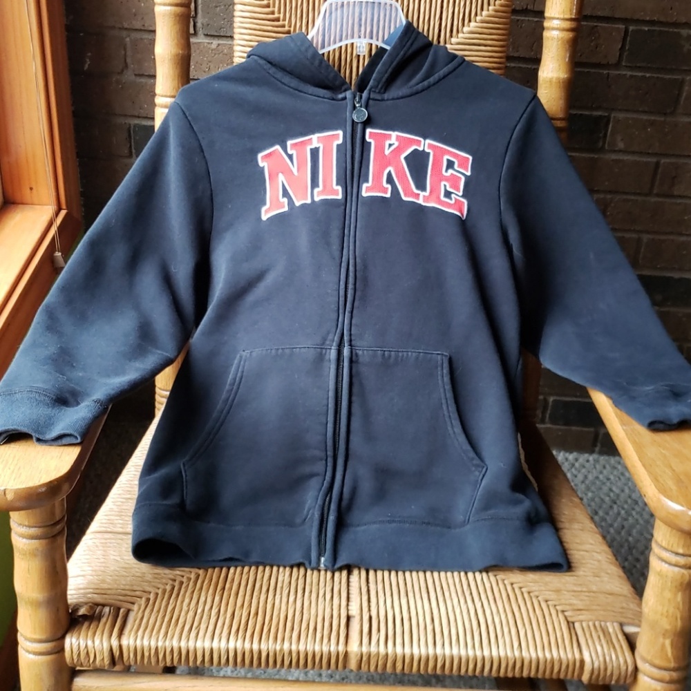 Nike zip up hoodie, blue/red, size youth L - Picture 2 of 8